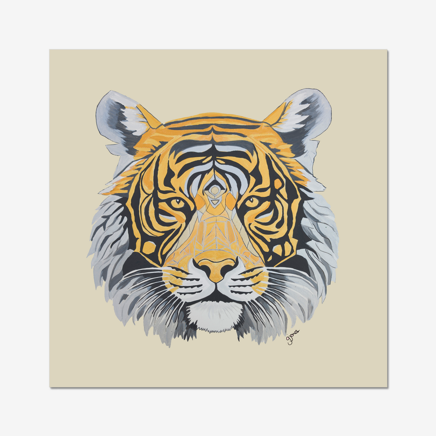 Fine Art Prints - Strength - Tiger - Power Animal Collection Monochrome Art by Gemma Jones