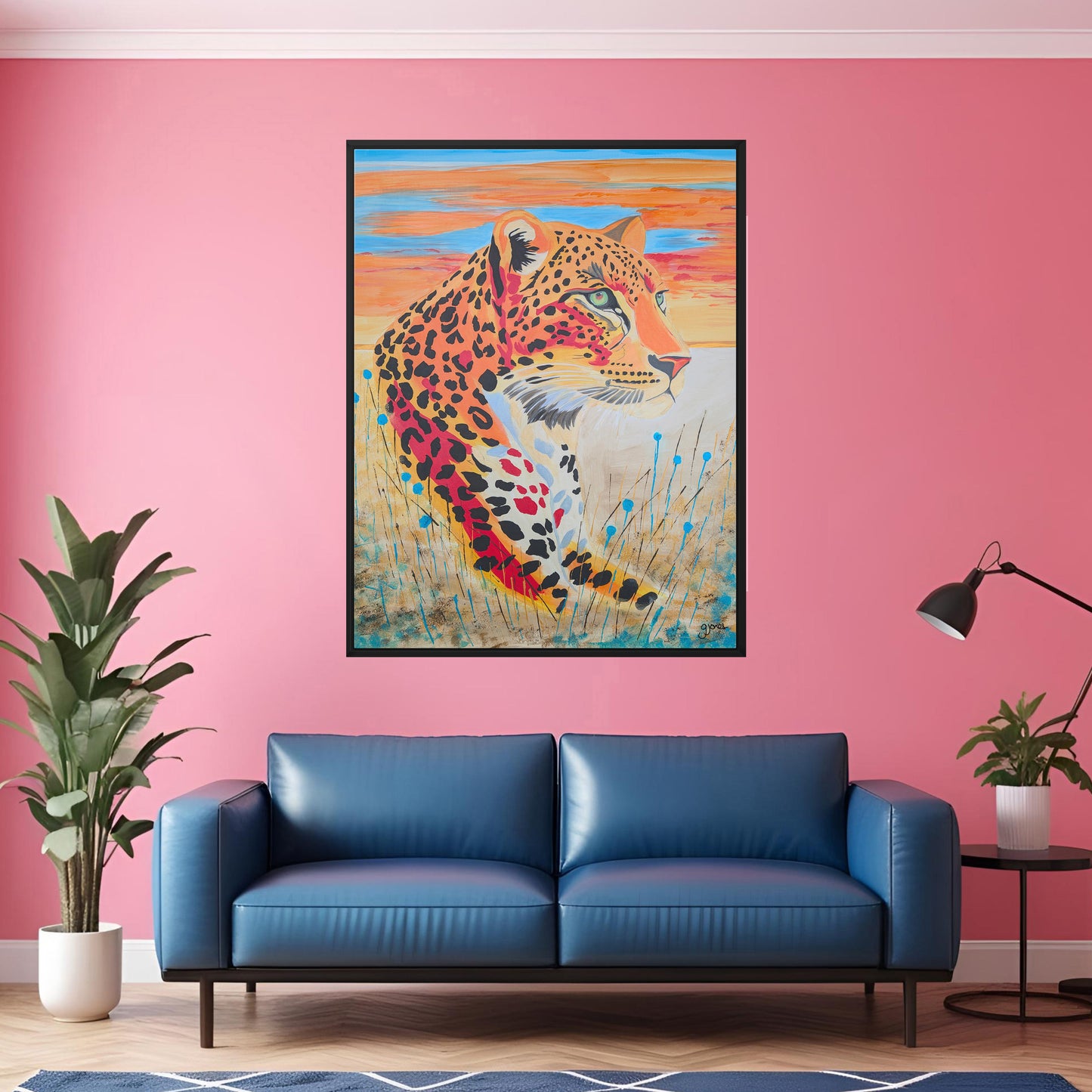 Sunset Theme Safari Animals - Leopard