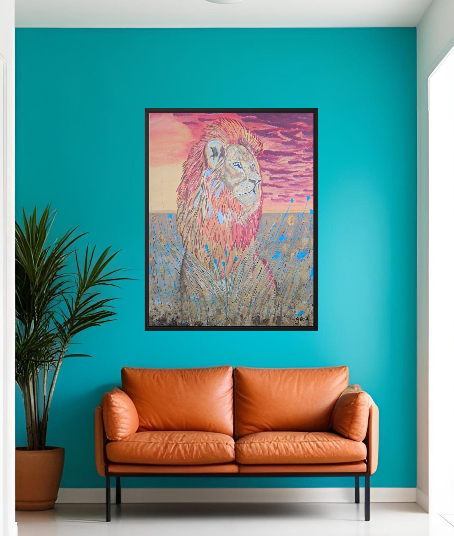 Sunset Theme Safari Animals - Lion