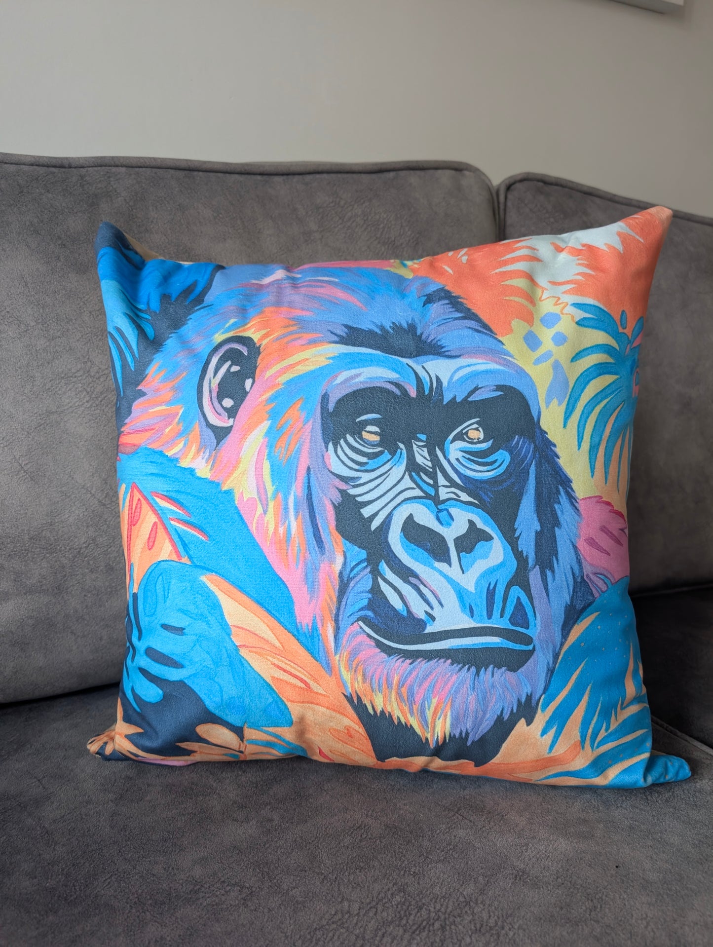 Gorilla - Original Art on Cushion Covers by Gemma Jones