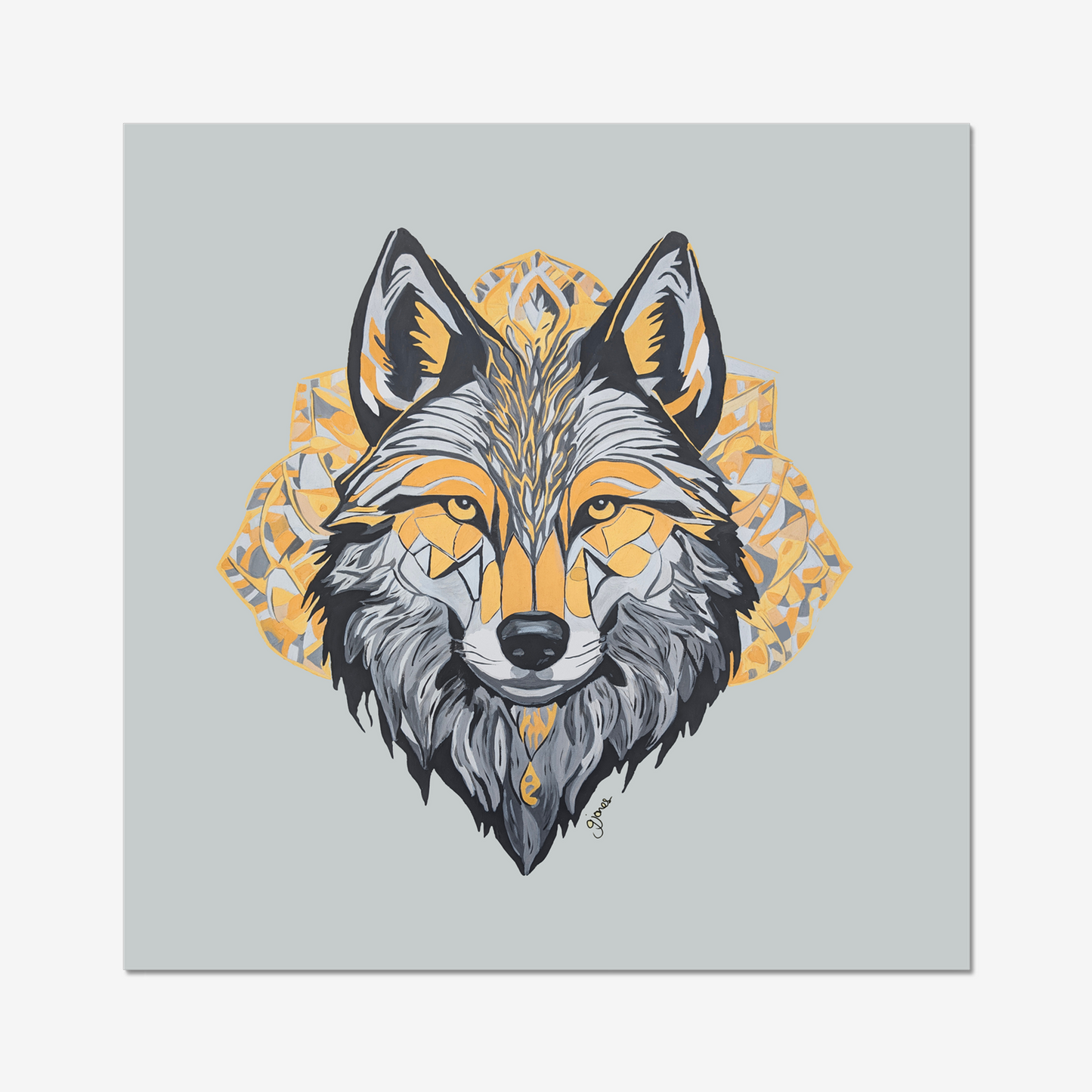 Fine Art Print - Brave - Wolf - Power Animal Collection Monochrome Art by Gemma Jones