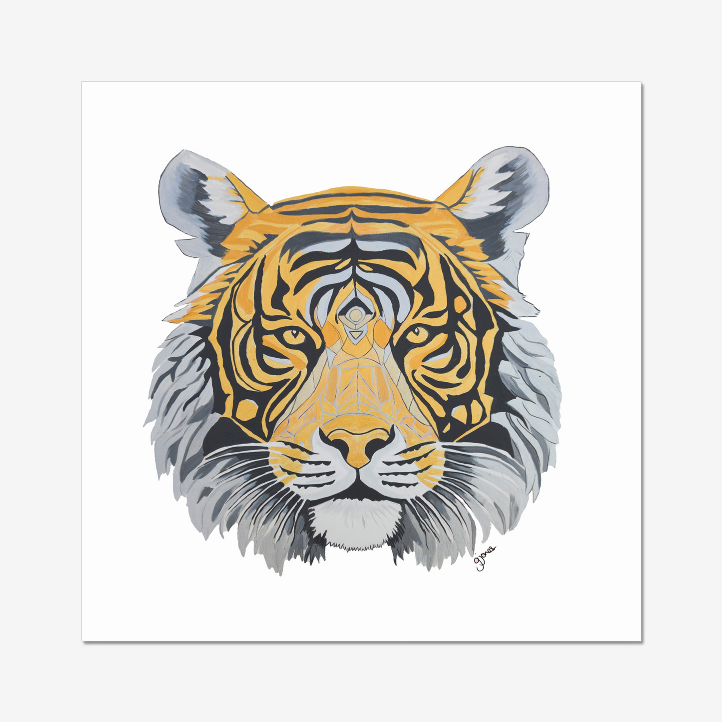 Fine Art Prints - Strength - Tiger - Power Animal Collection Monochrome Art by Gemma Jones