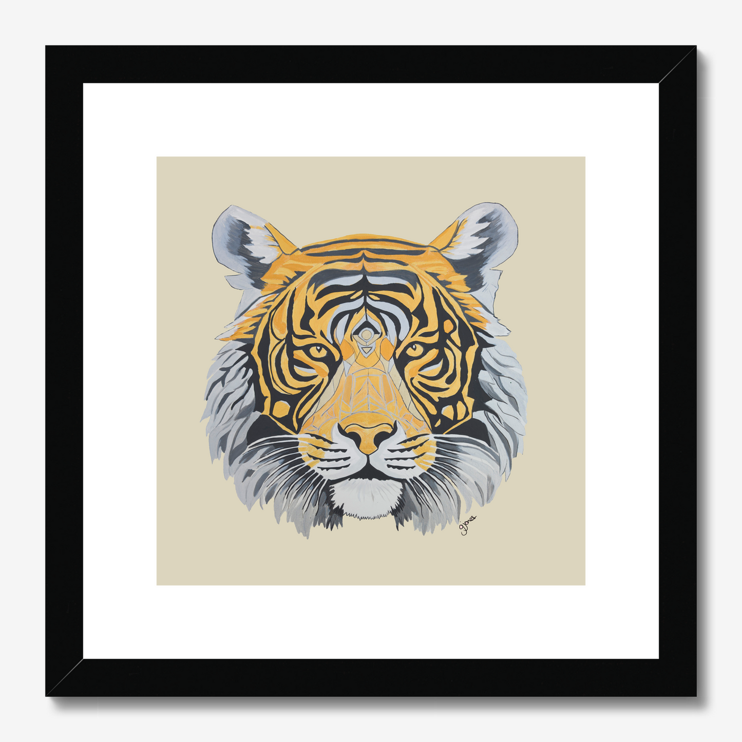 Fine Art Prints - Strength - Tiger - Power Animal Collection Monochrome Art by Gemma Jones