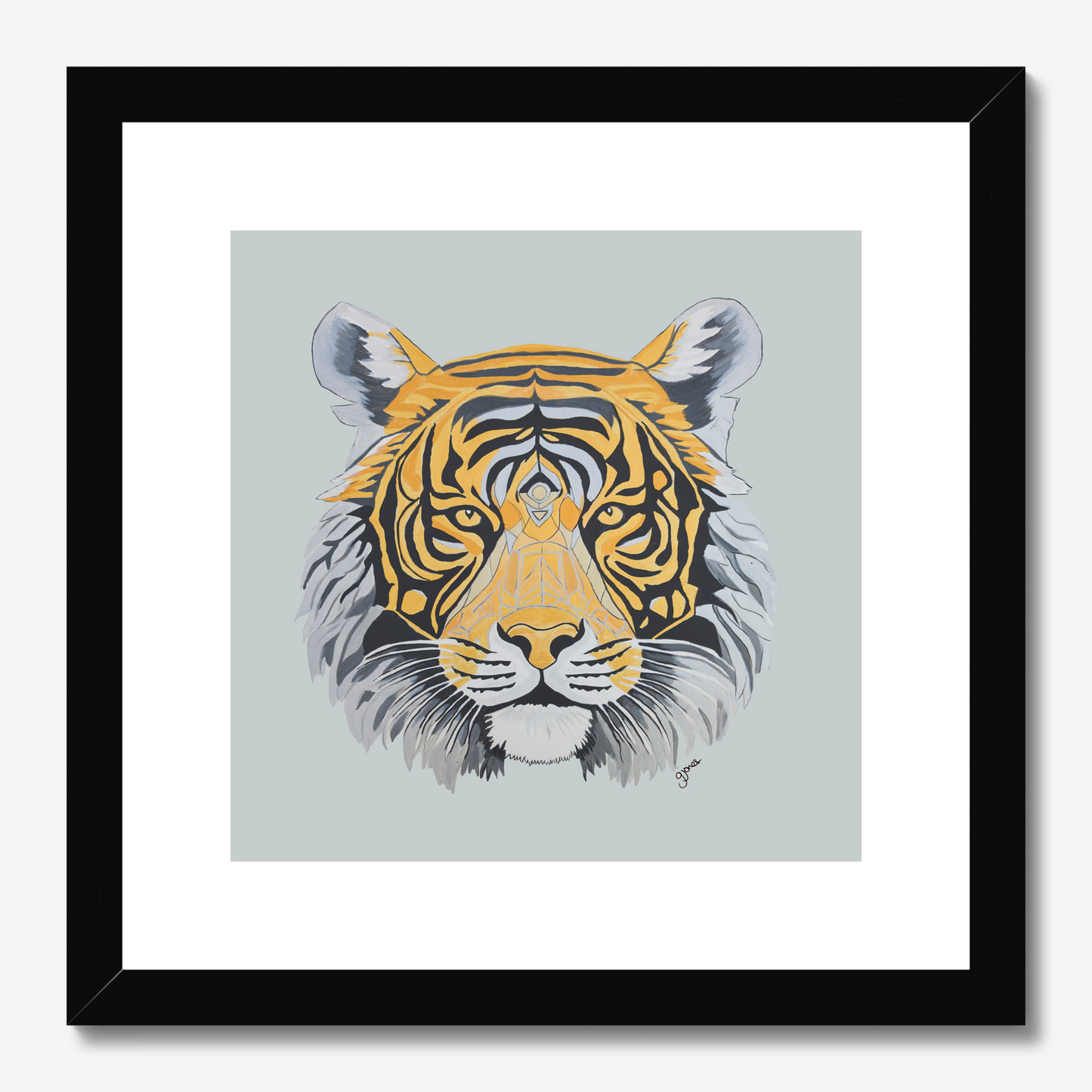 Fine Art Prints - Strength - Tiger - Power Animal Collection Monochrome Art by Gemma Jones