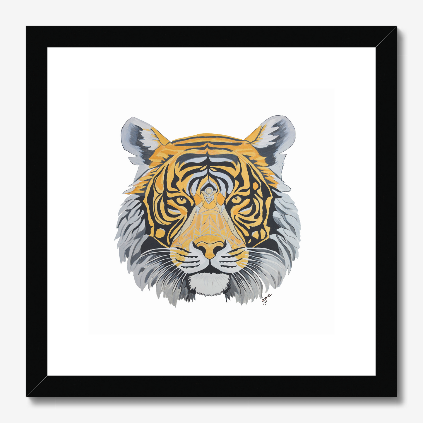 Fine Art Prints - Strength - Tiger - Power Animal Collection Monochrome Art by Gemma Jones