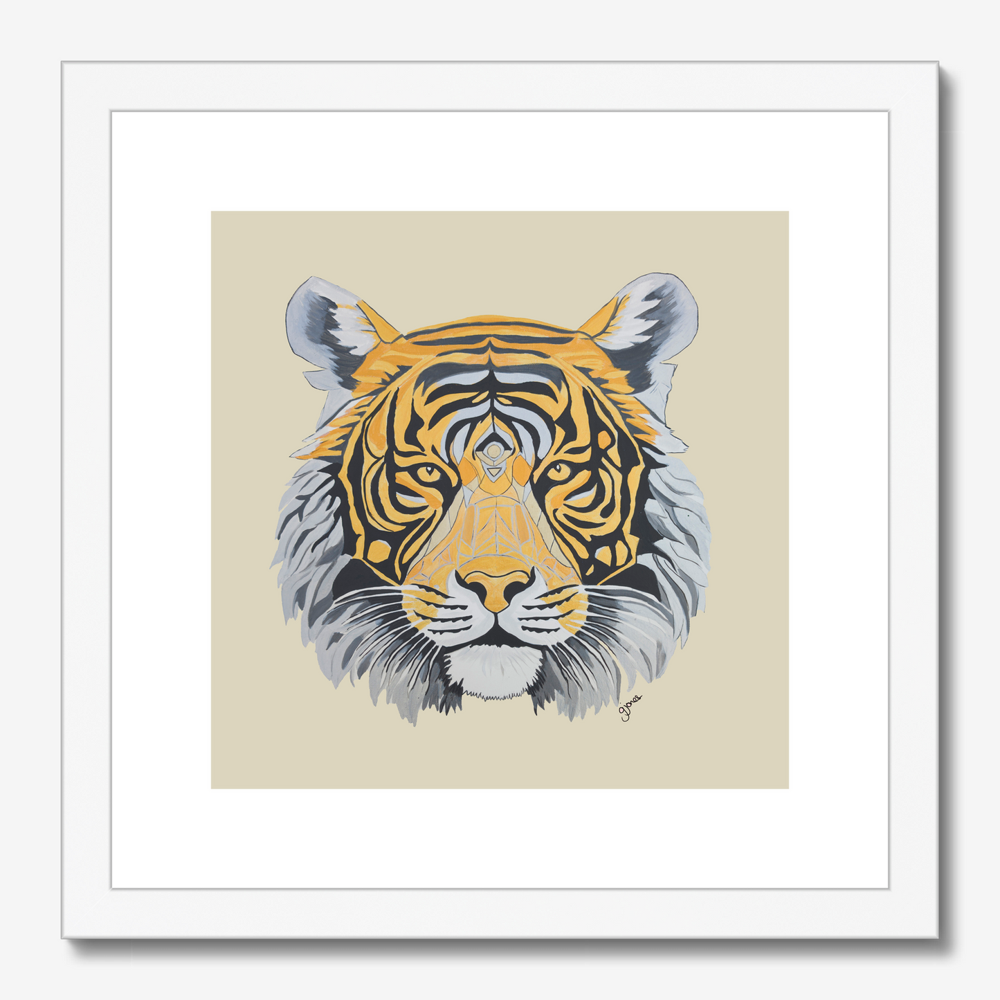 Fine Art Prints - Strength - Tiger - Power Animal Collection Monochrome Art by Gemma Jones