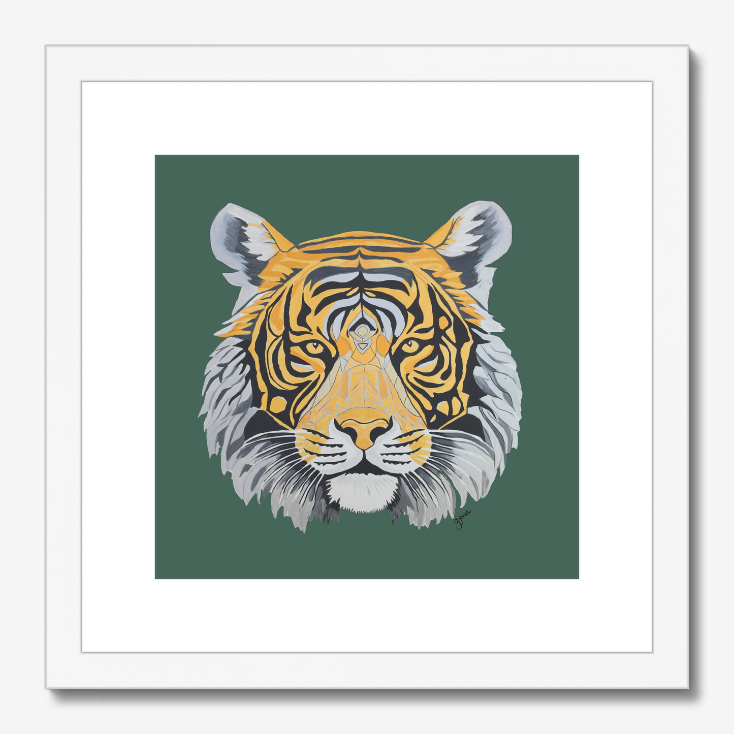Fine Art Prints - Strength - Tiger - Power Animal Collection Monochrome Art by Gemma Jones
