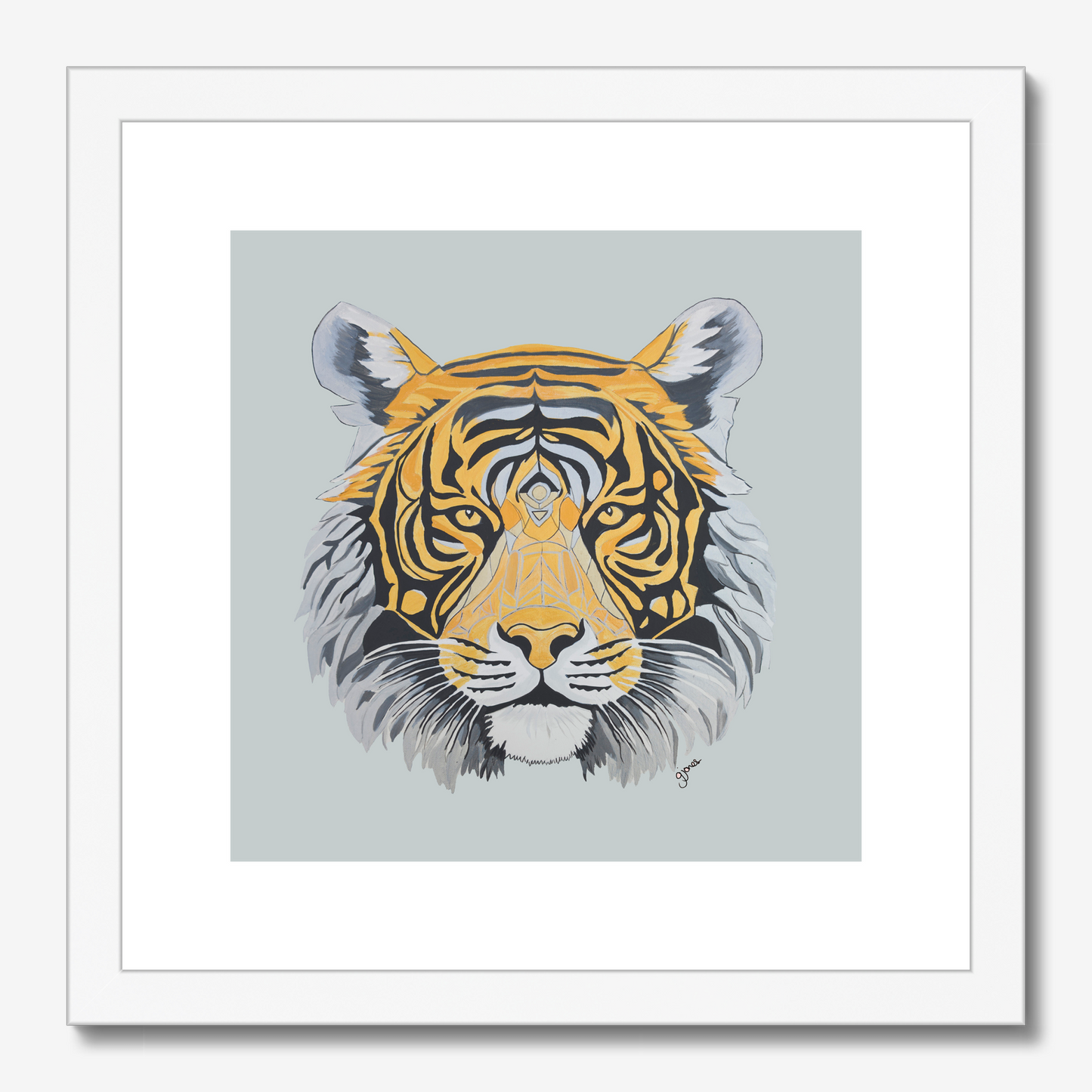 Fine Art Prints - Strength - Tiger - Power Animal Collection Monochrome Art by Gemma Jones