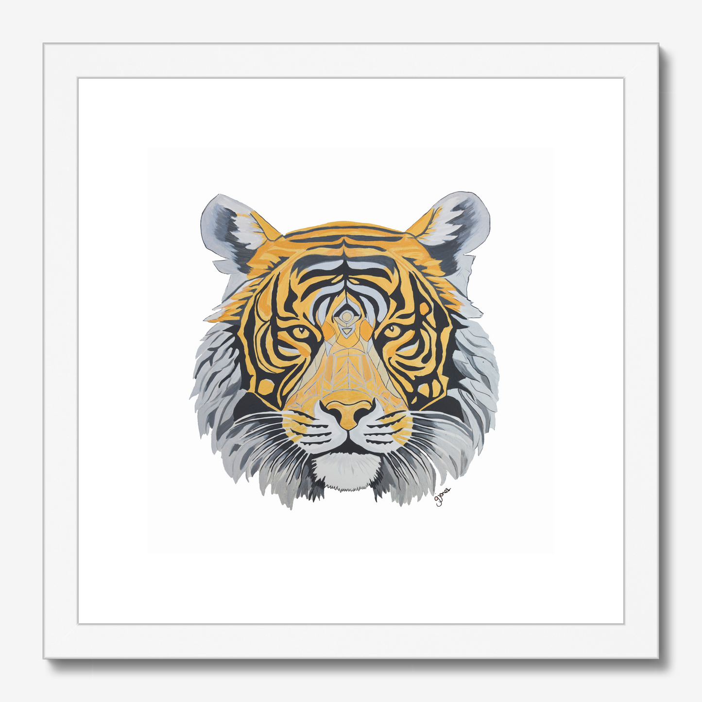 Fine Art Prints - Strength - Tiger - Power Animal Collection Monochrome Art by Gemma Jones