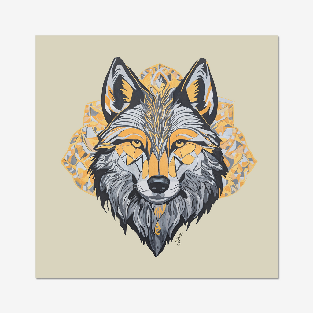Fine Art Print - Brave - Wolf - Power Animal Collection Monochrome Art by Gemma Jones