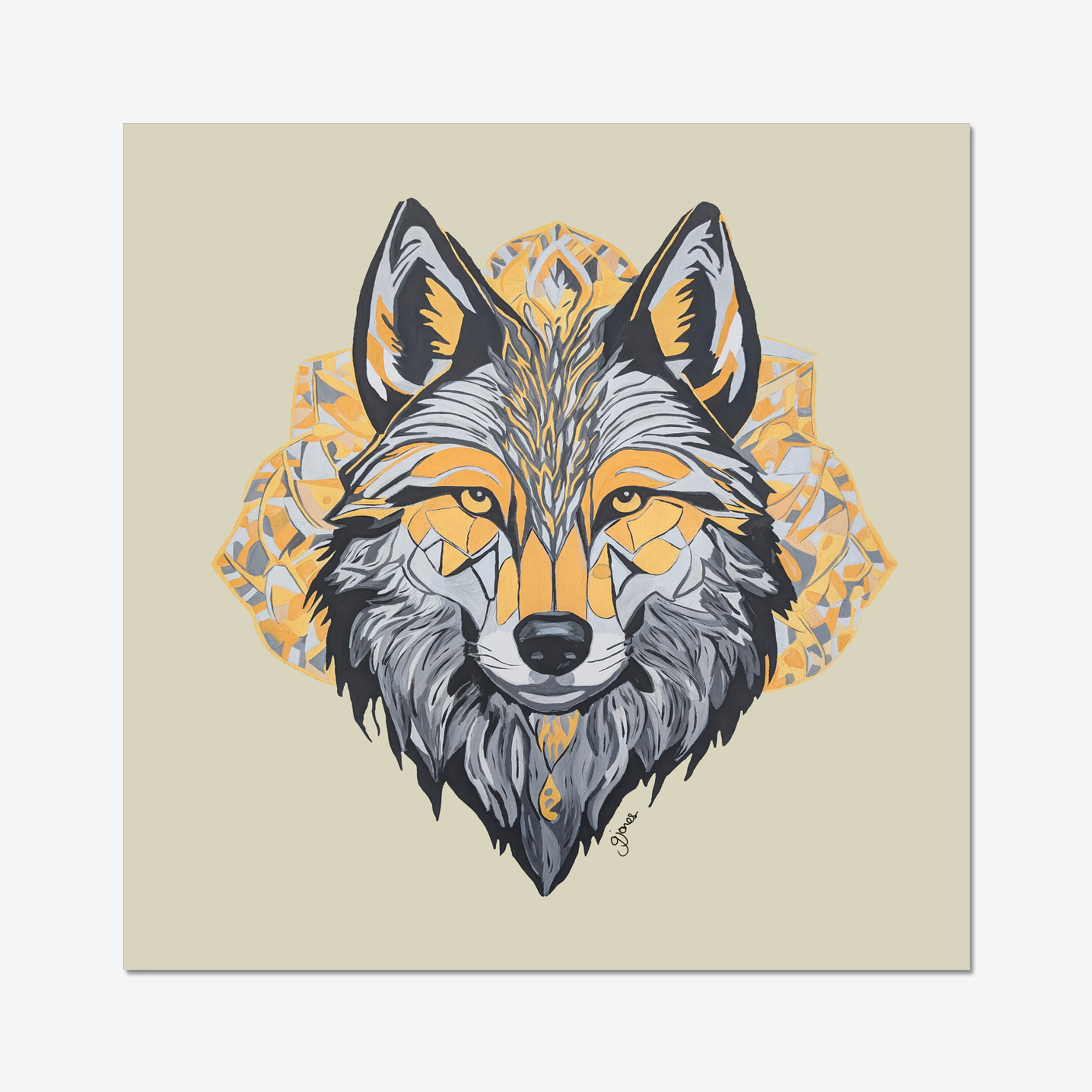 Fine Art Print - Brave - Wolf - Power Animal Collection Monochrome Art by Gemma Jones