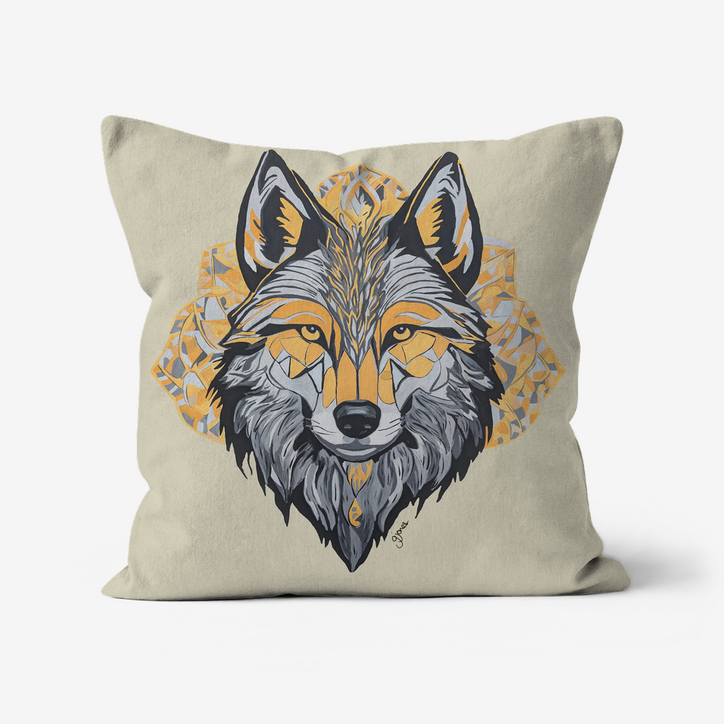 Brave - Wolf -  Original Art on Cushion Covers by Gemma Jones from the Power Animal Collection