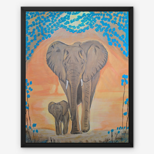 Sunset Theme Safari Animals - Elephant Mum and Baby