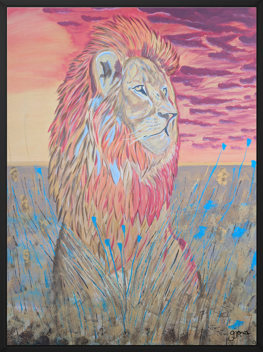 Sunset Theme Safari Animals - Lion