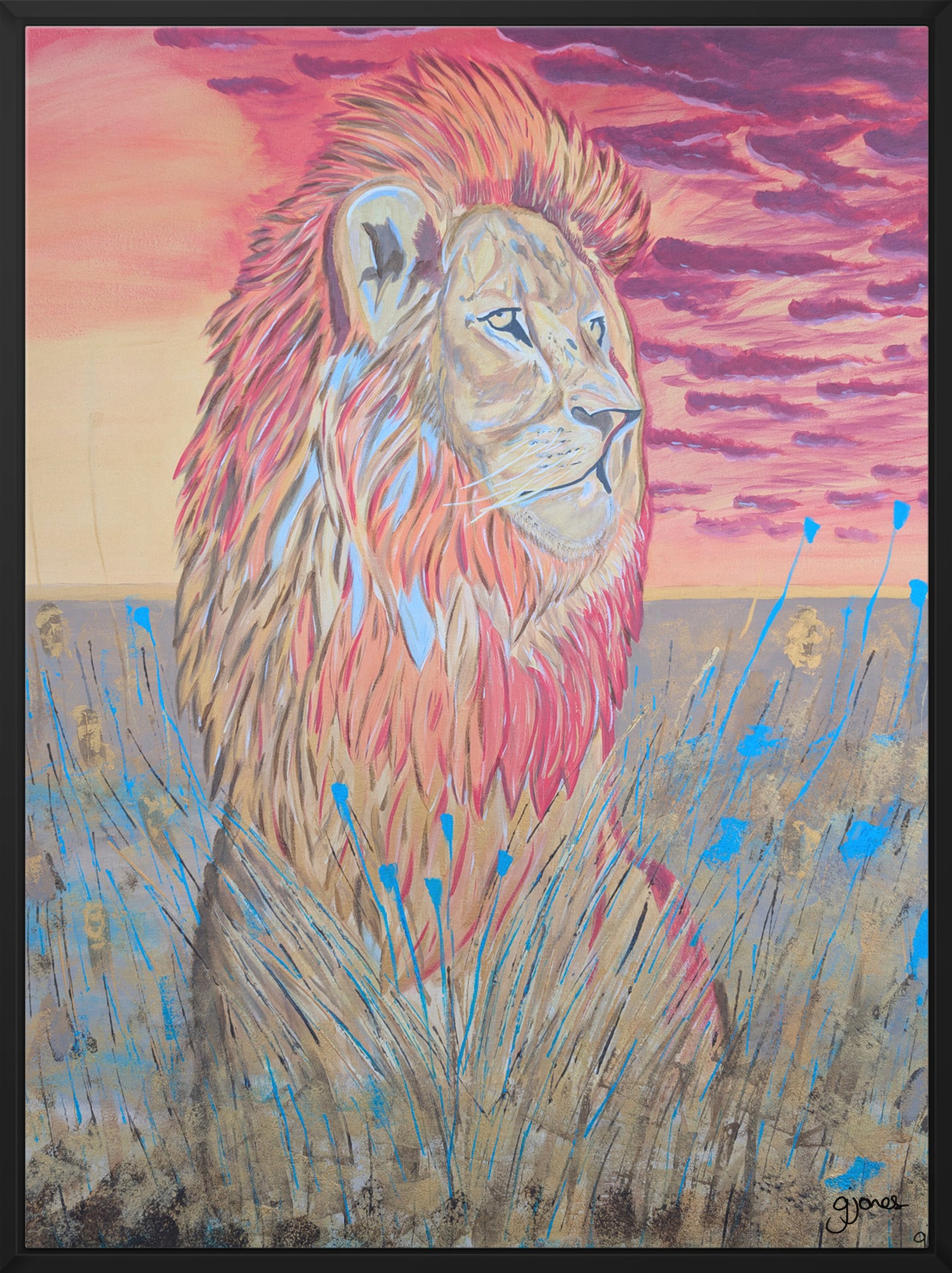 Sunset Theme Safari Animals - Lion