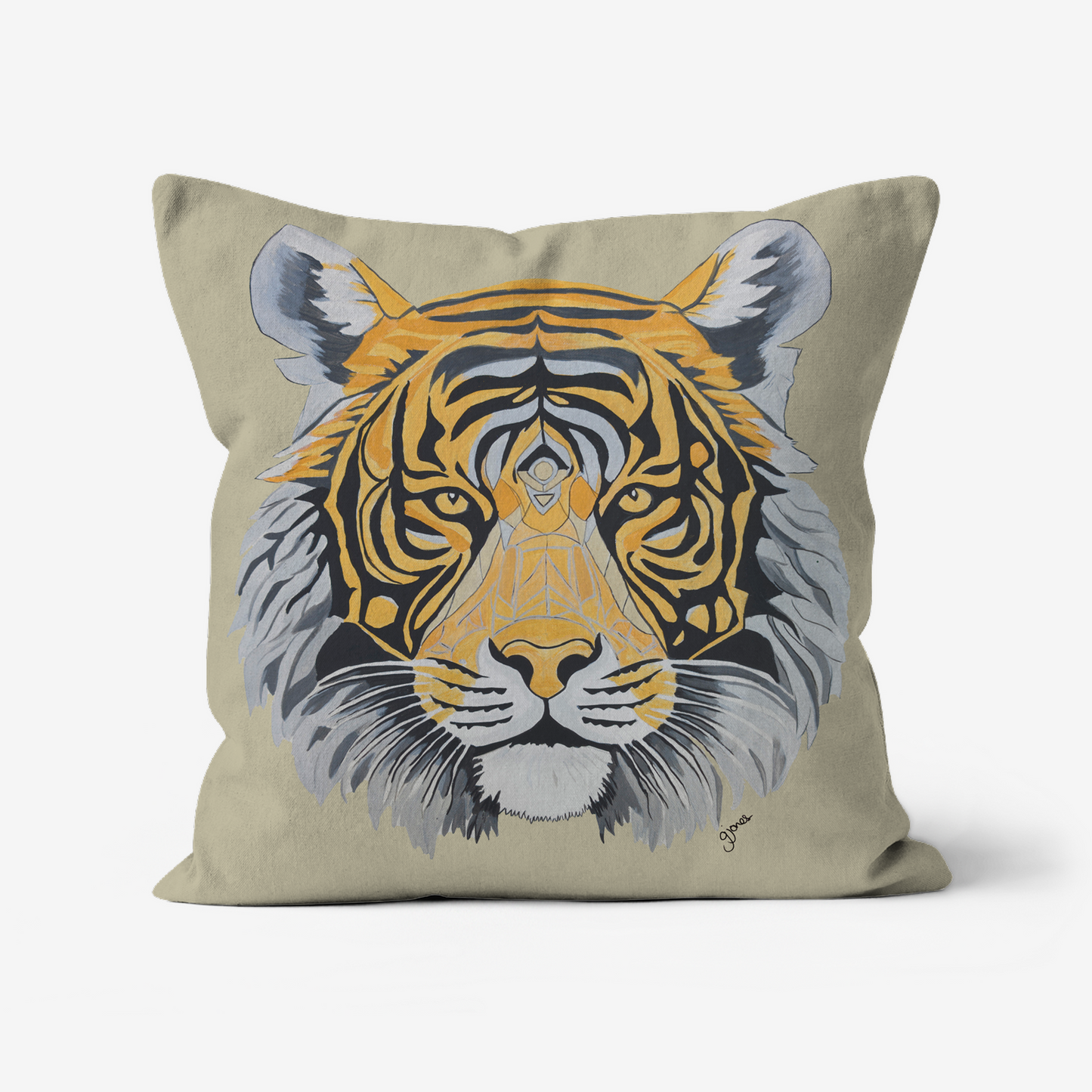 Strength - Tiger -  Original Art on Cushion Covers by Gemma Jones from the Power Animal Collection