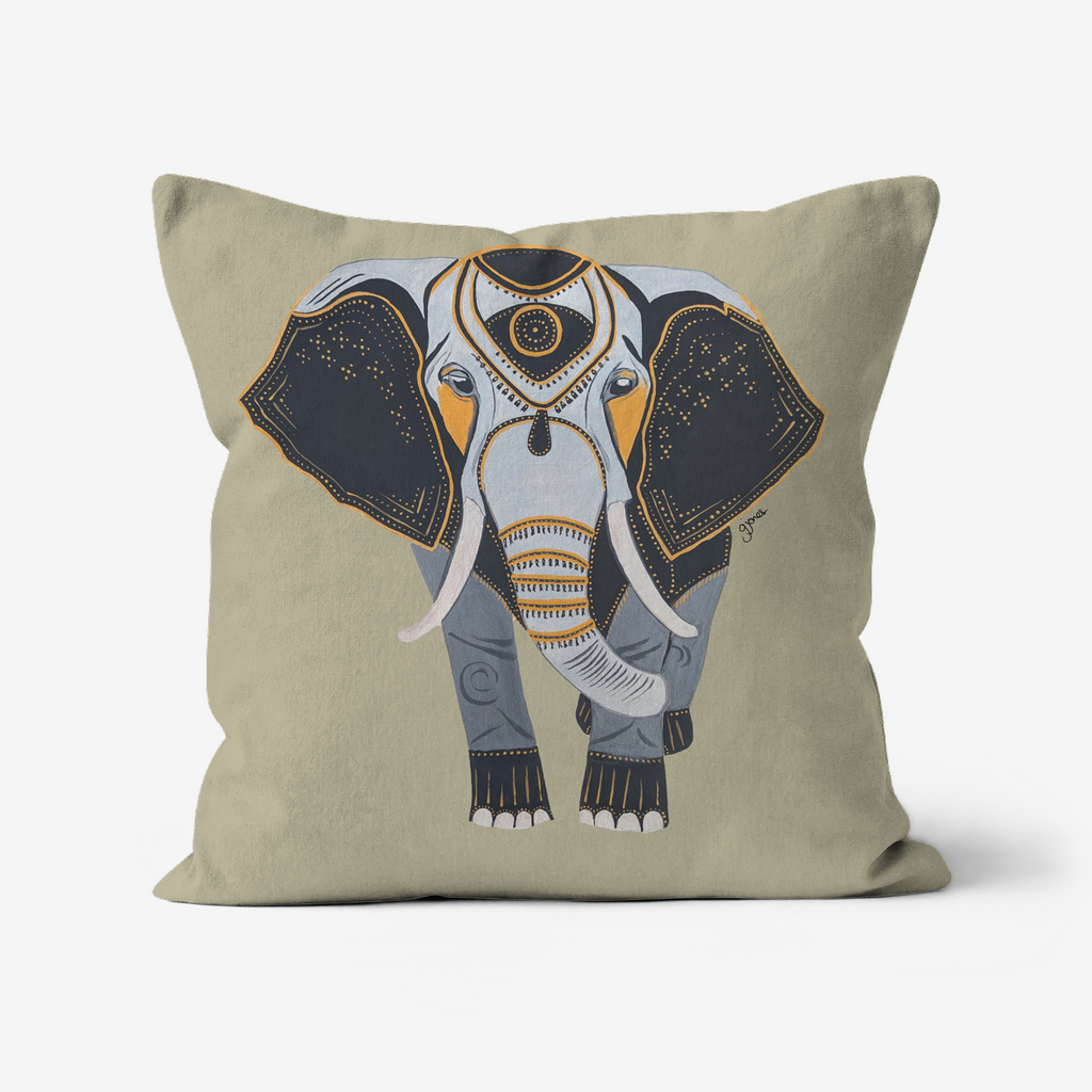 Wisdom - Elephant -  Original Art on Cushion Covers by Gemma Jones from the Power Animal Collection