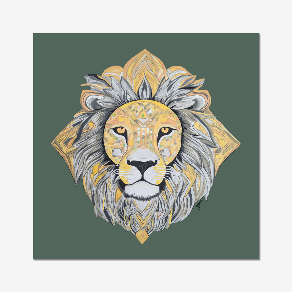 Fine Art Prints - Courageous - Lion - Power Animal Collection Monochrome Art by Gemma Jones