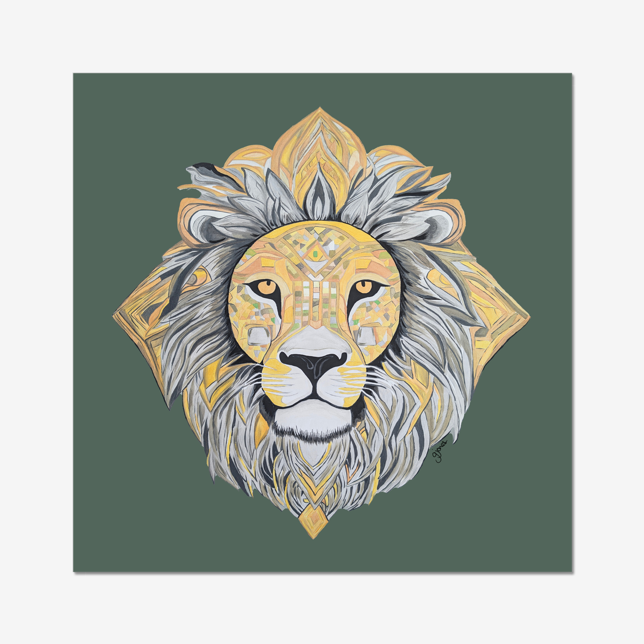 Fine Art Prints - Courageous - Lion - Power Animal Collection Monochrome Art by Gemma Jones