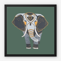 Framed Canvas Prints - Wisdom - Elephant - Power Animal Collection Monochrome Art by Gemma Jones