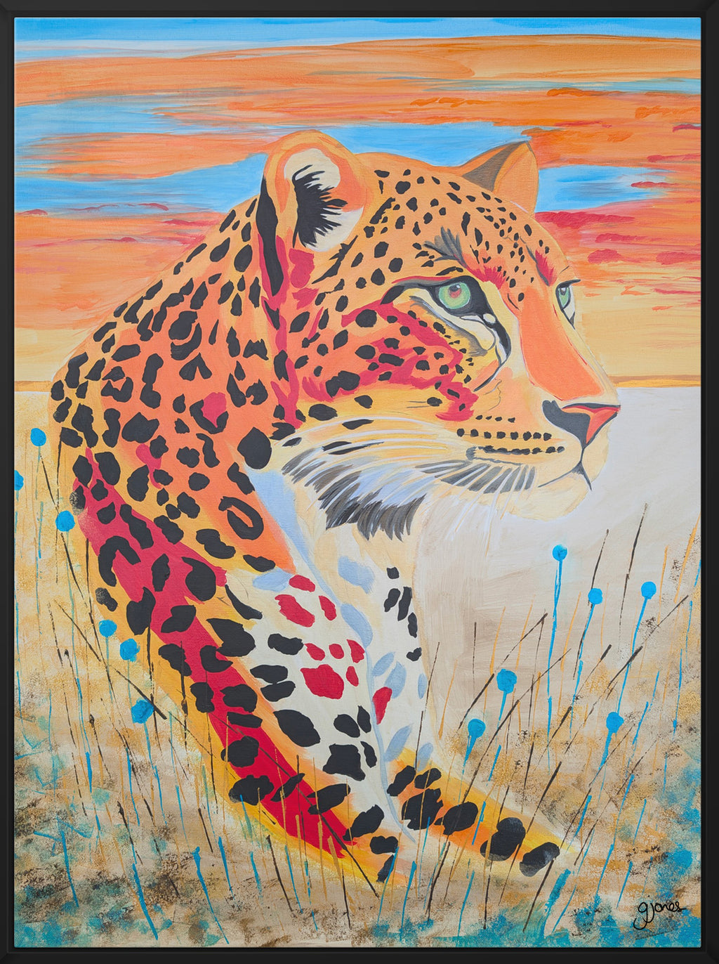 Sunset Theme Safari Animals - Leopard