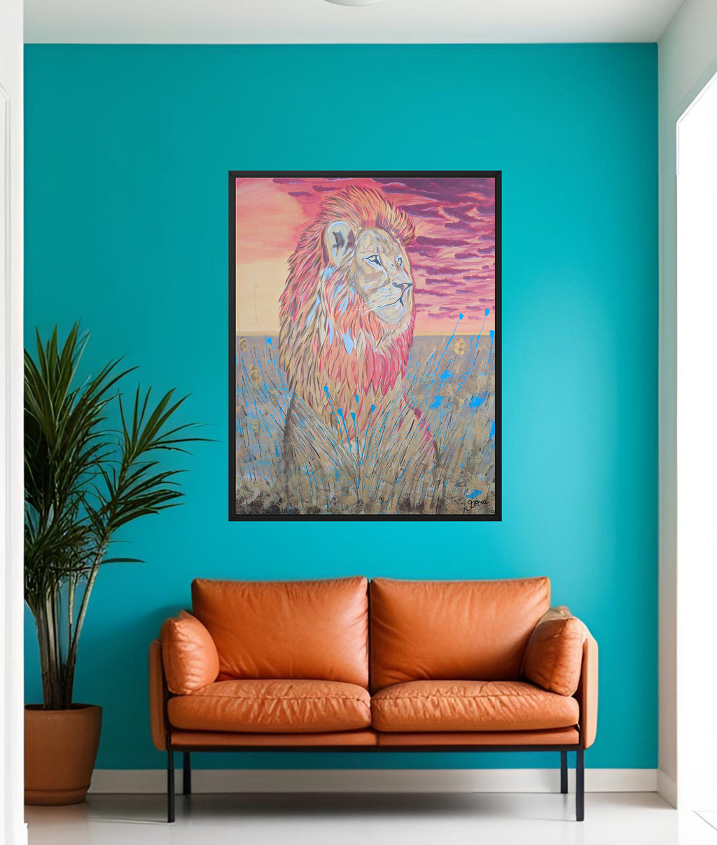 Sunset Theme Safari Animals - Lion