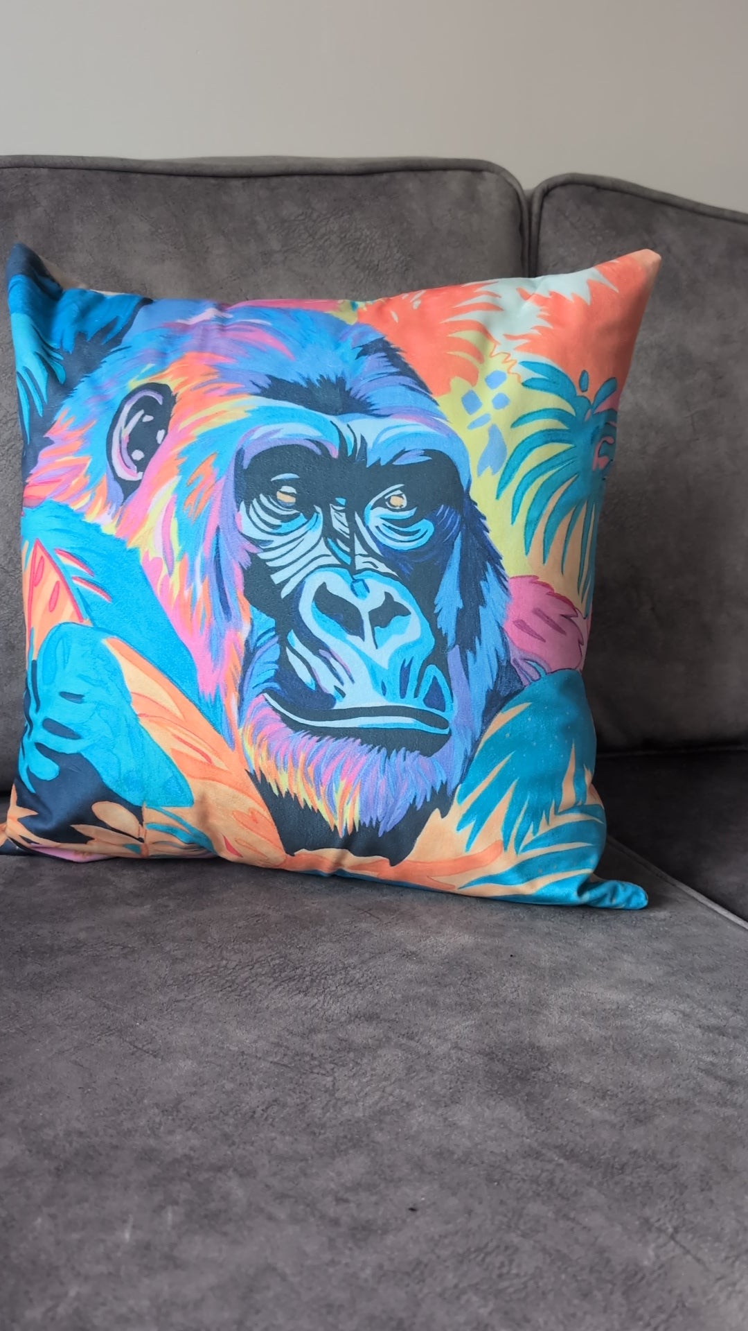 Gorilla -  Original Art on Cushion Covers by Gemma Jones