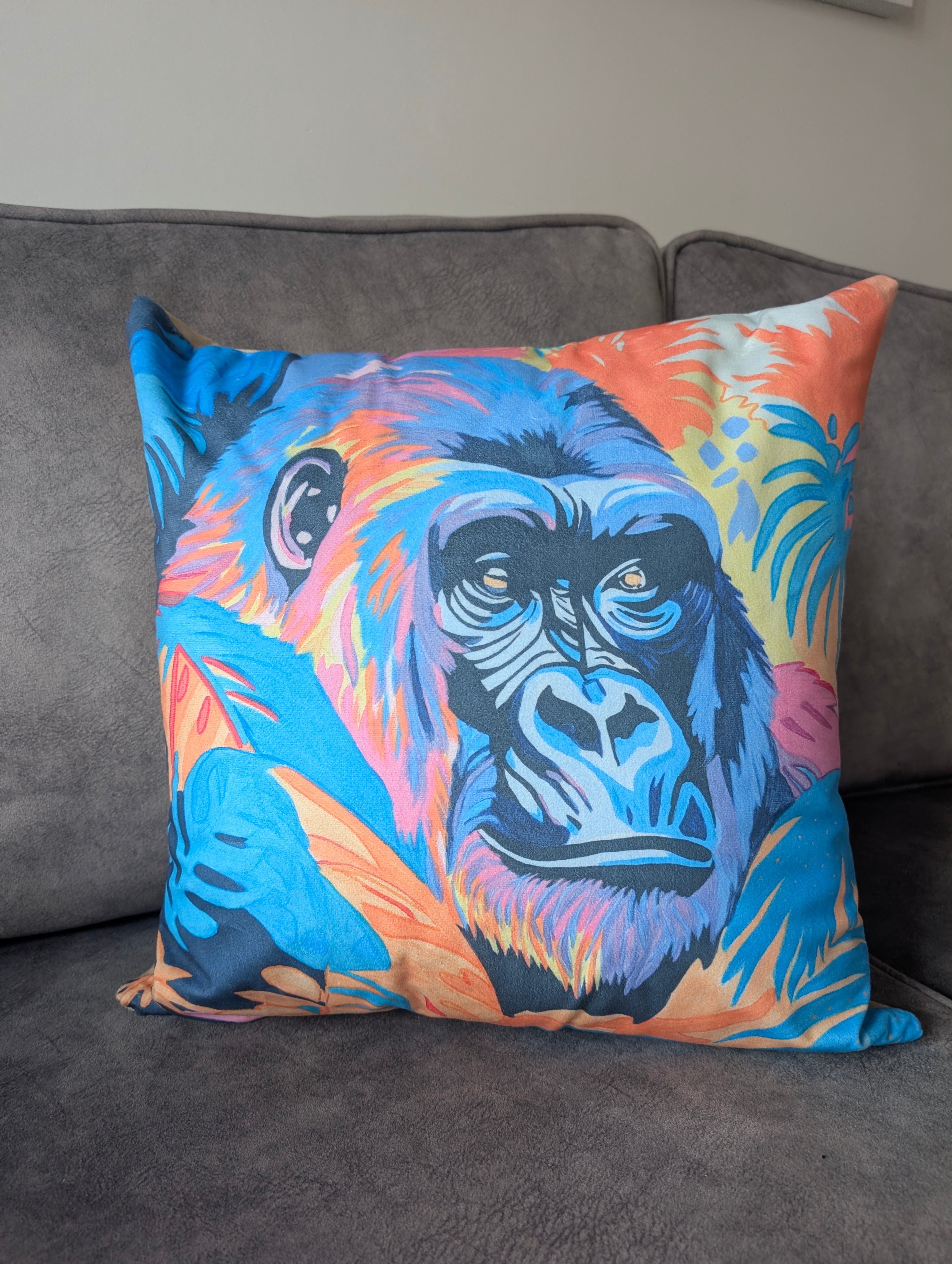 Gorilla -  Original Art on Cushion Covers by Gemma Jones