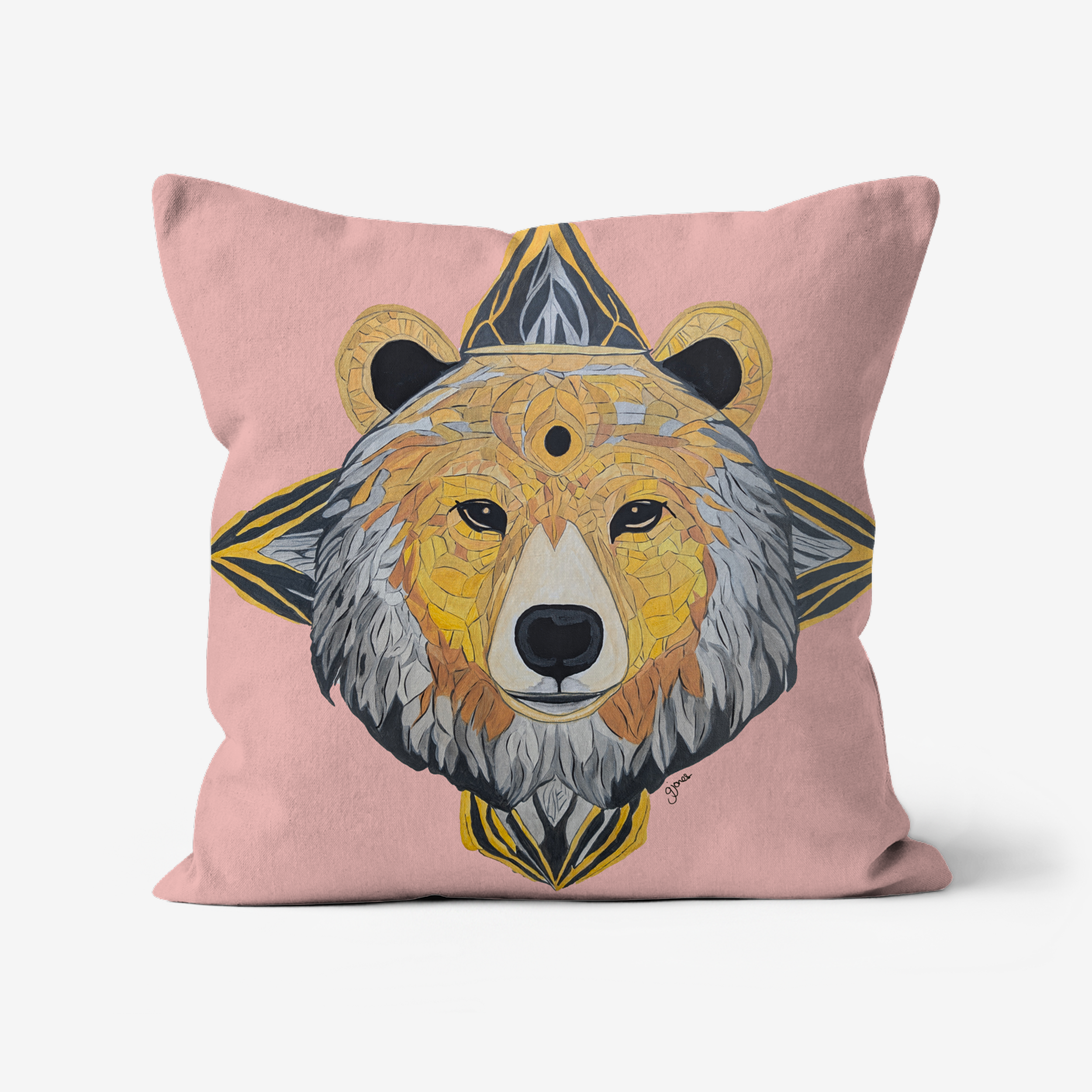 Protection - Bear -  Original Art on Cushion Covers by Gemma Jones from the Power Animal Collection