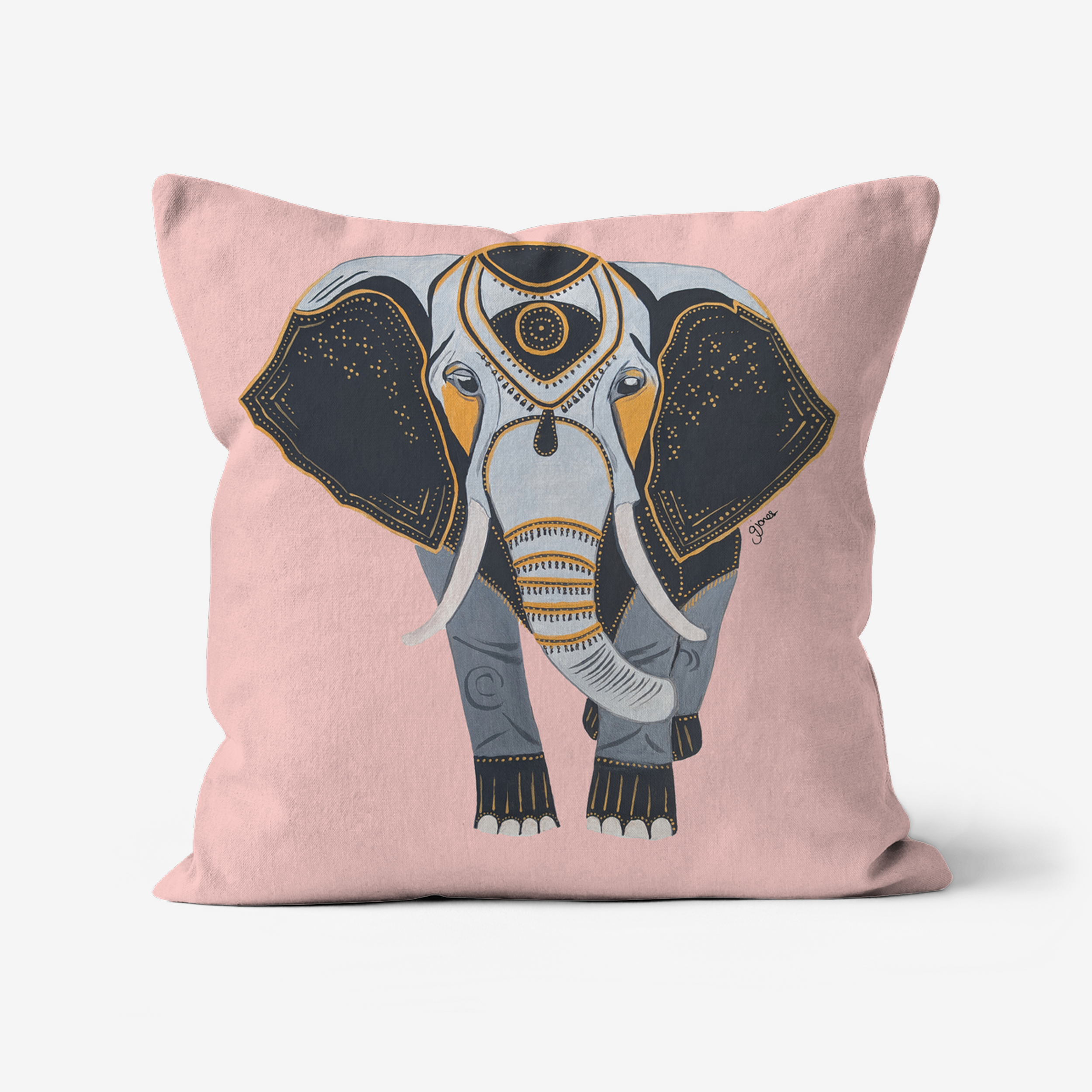Wisdom - Elephant -  Original Art on Cushion Covers by Gemma Jones from the Power Animal Collection