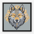 Framed Canvas Prints - Brave - Wolf - Power Animal Collection Monochrome Art by Gemma Jones