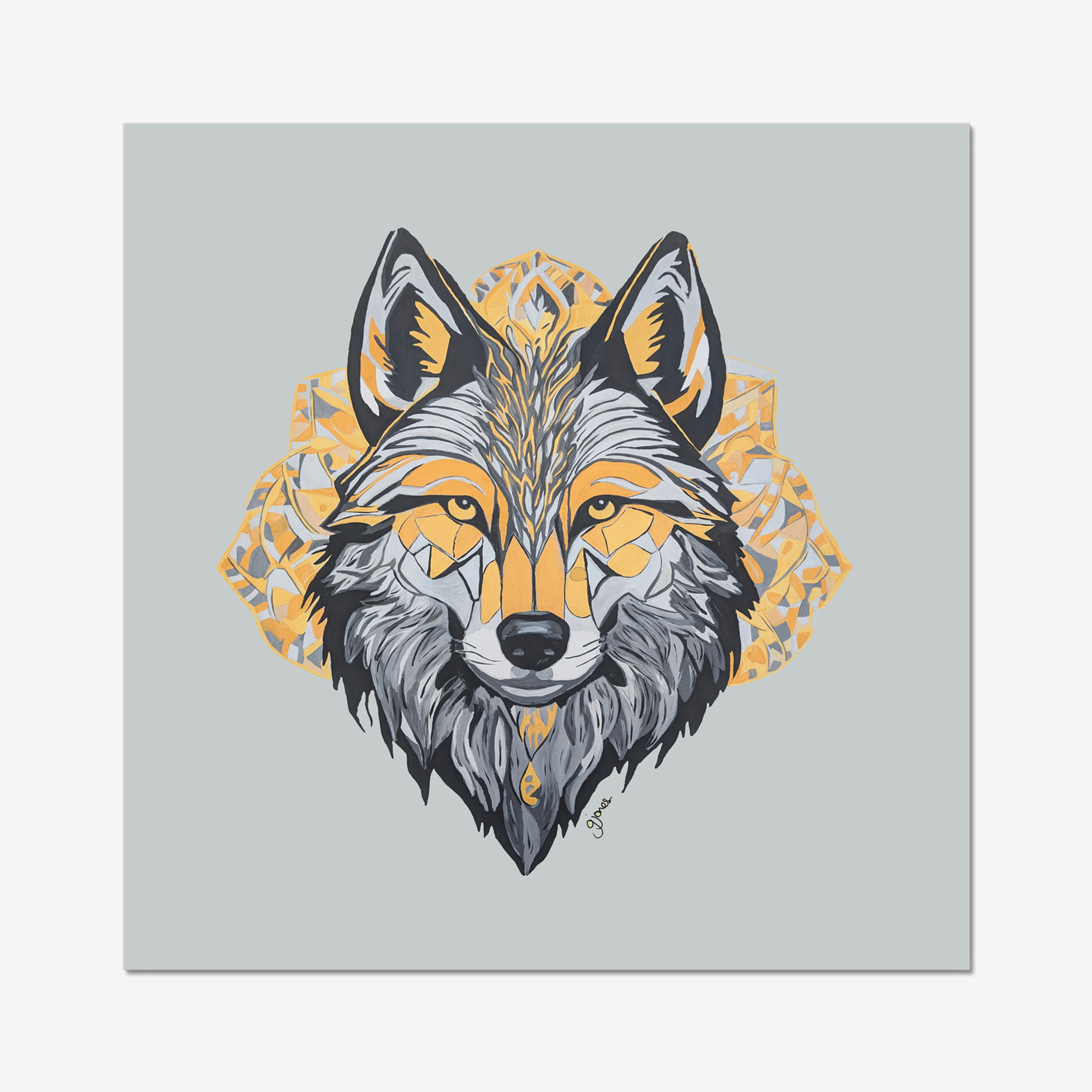 Fine Art Print - Brave - Wolf - Power Animal Collection Monochrome Art by Gemma Jones