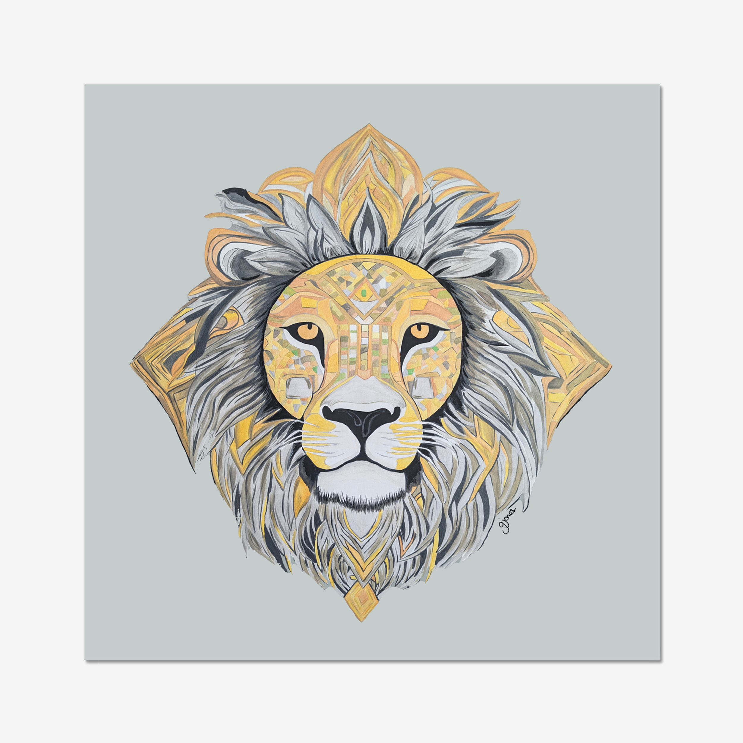 Fine Art Prints - Courageous - Lion - Power Animal Collection Monochrome Art by Gemma Jones