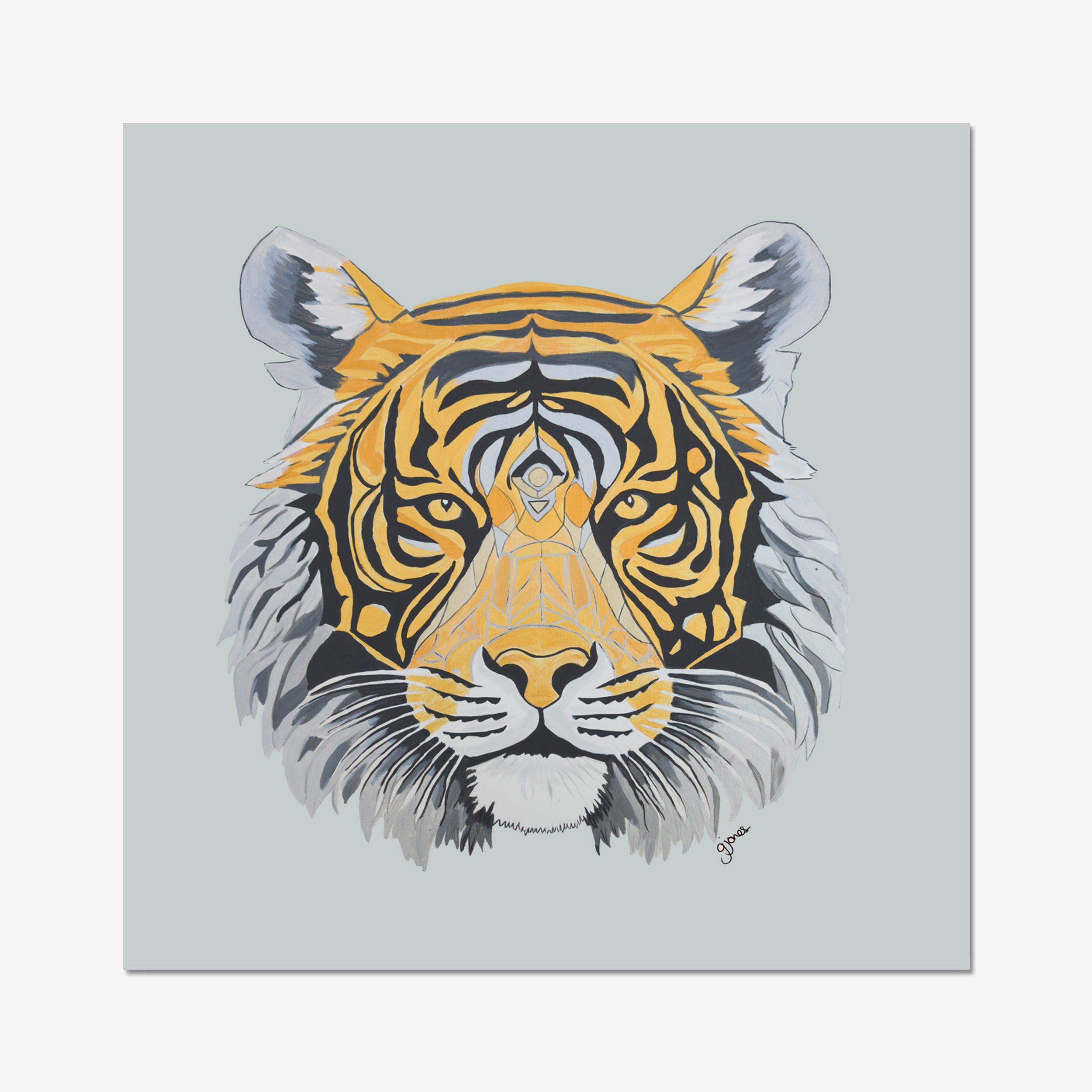 Fine Art Prints - Strength - Tiger - Power Animal Collection Monochrome Art by Gemma Jones