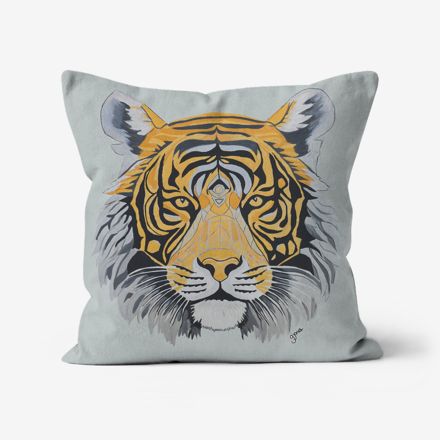 Strength - Tiger -  Original Art on Cushion Covers by Gemma Jones from the Power Animal Collection