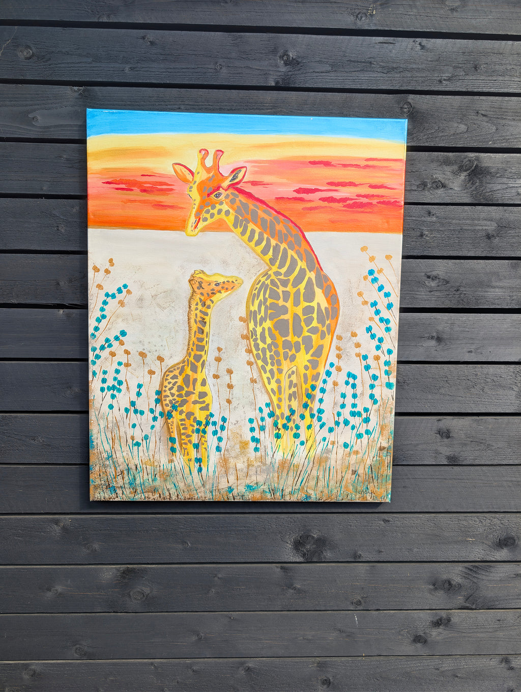 Original Art - Giraffe Mum & Baby