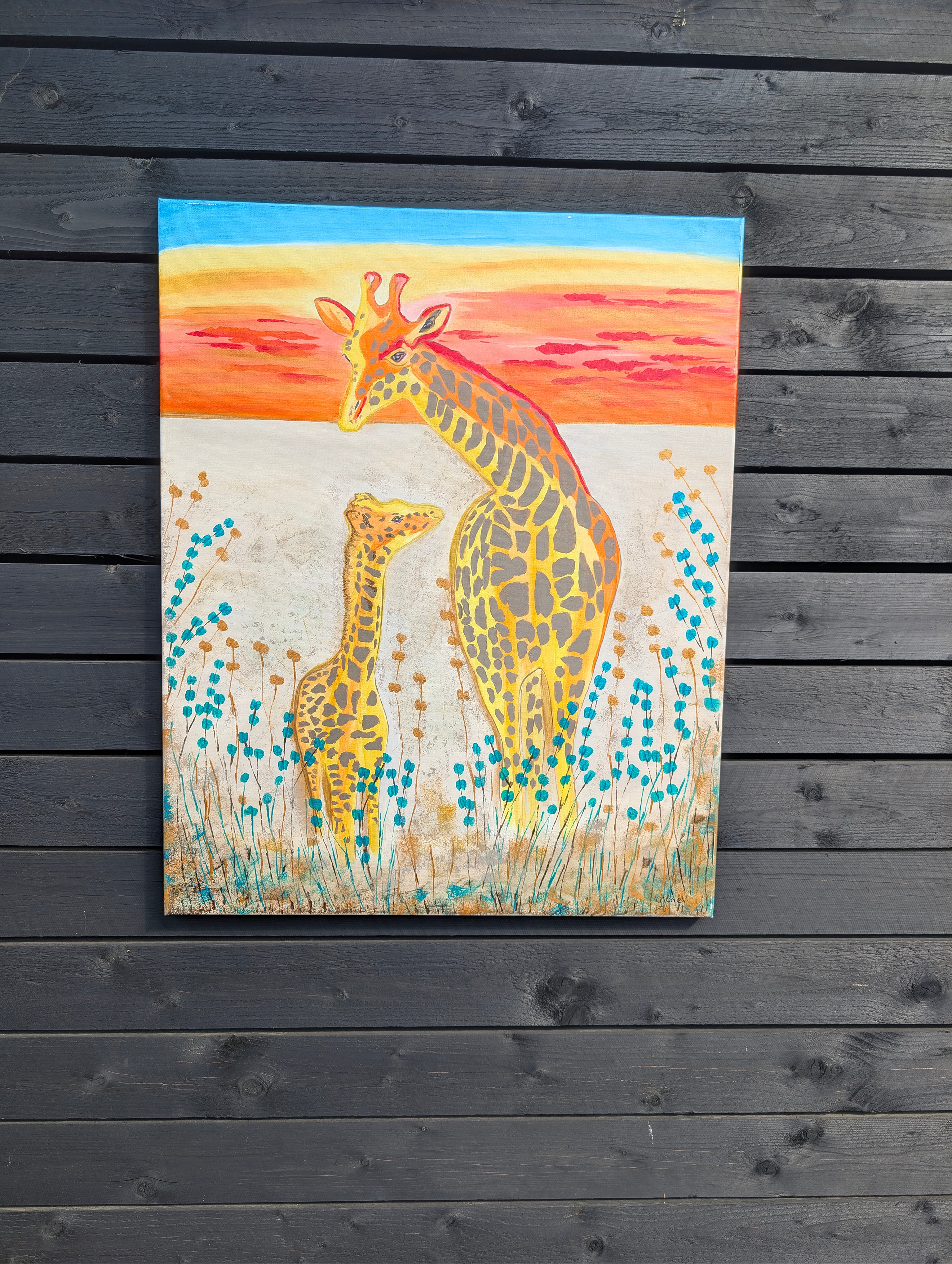 Original Art - Giraffe Mum & Baby