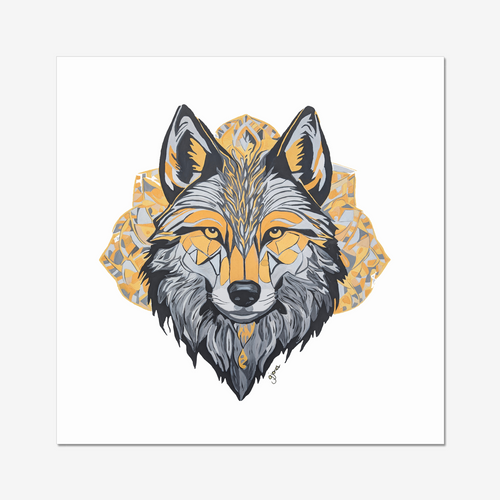 Fine Art Print - Brave - Wolf - Power Animal Collection Monochrome Art by Gemma Jones
