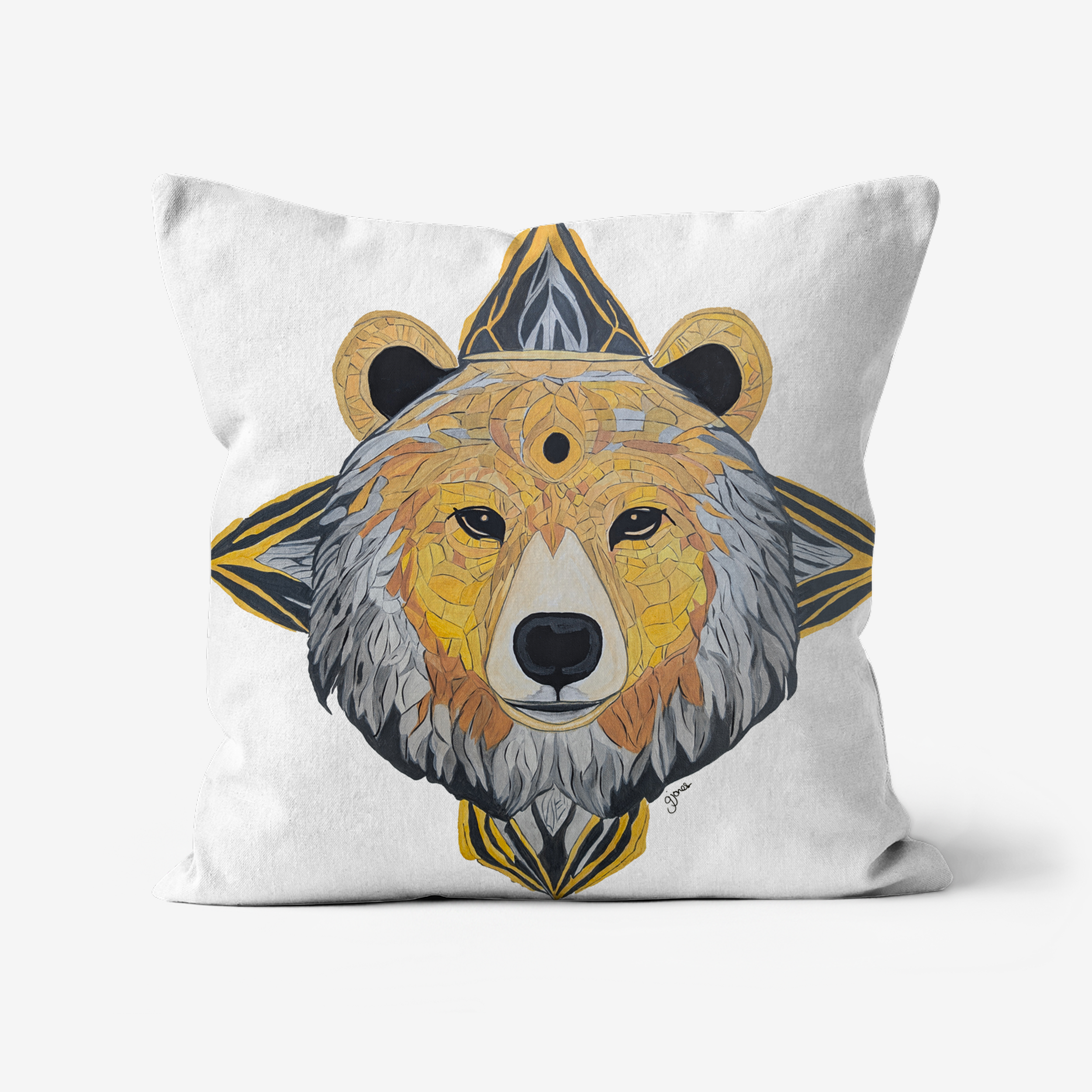 Protection - Bear -  Original Art on Cushion Covers by Gemma Jones from the Power Animal Collection