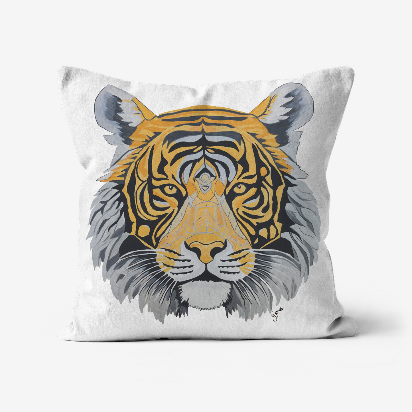 Strength - Tiger -  Original Art on Cushion Covers by Gemma Jones from the Power Animal Collection