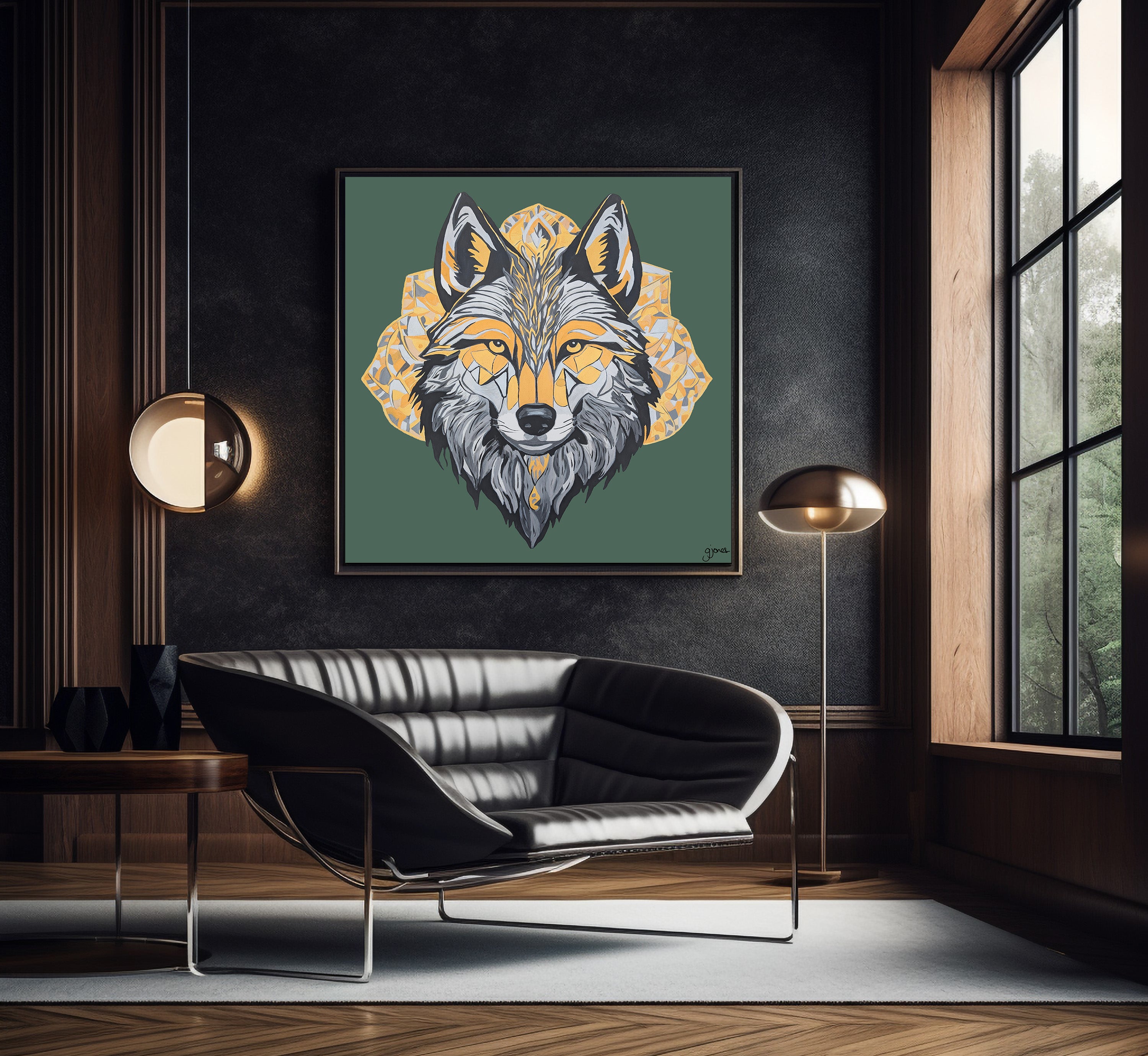 Fine Art Print - Brave - Wolf - Power Animal Collection Monochrome Art by Gemma Jones