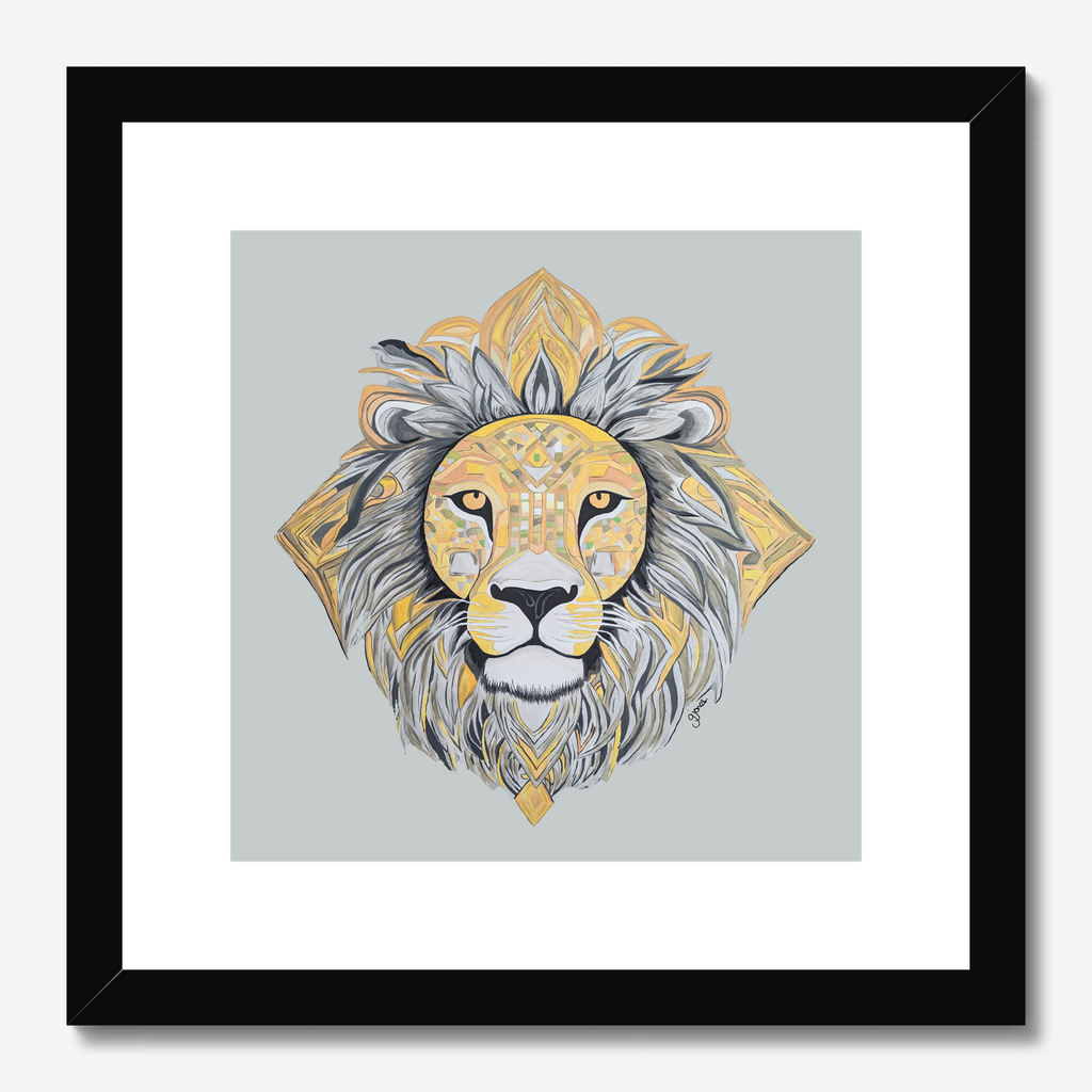 Fine Art Prints - Courageous - Lion - Power Animal Collection Monochrome Art by Gemma Jones