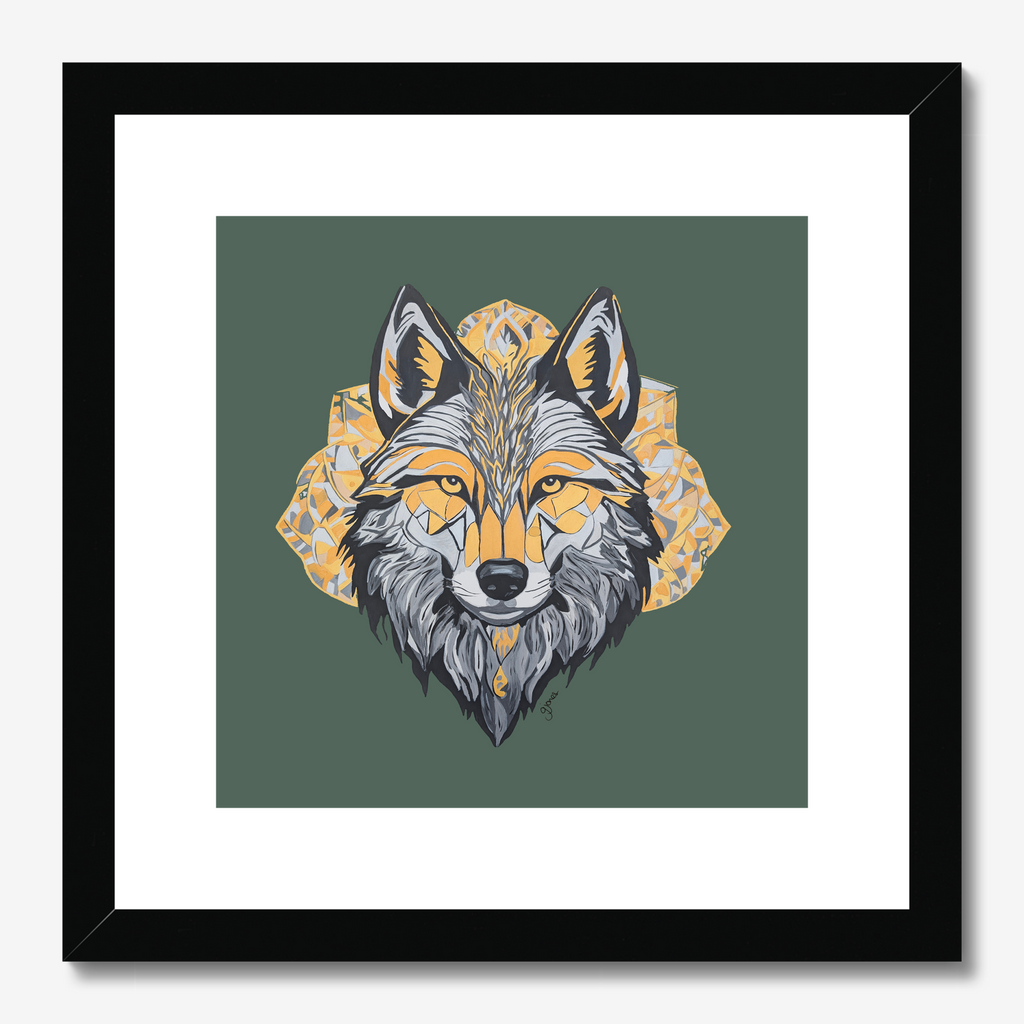 Fine Art Print - Brave - Wolf - Power Animal Collection Monochrome Art by Gemma Jones