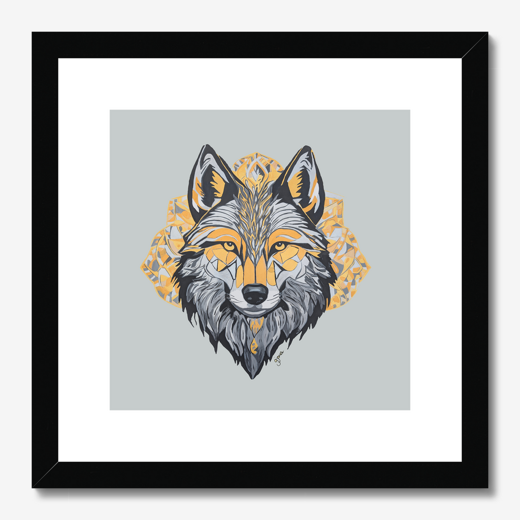 Fine Art Print - Brave - Wolf - Power Animal Collection Monochrome Art by Gemma Jones