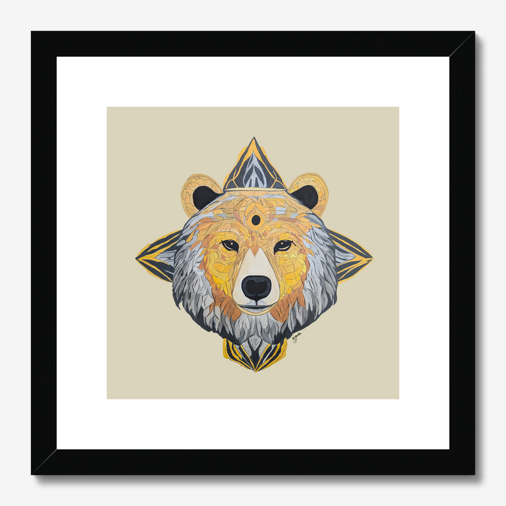 Fine Art Prints - Protection - Bear - Power Animal Collection Monochrome Art by Gemma Jones