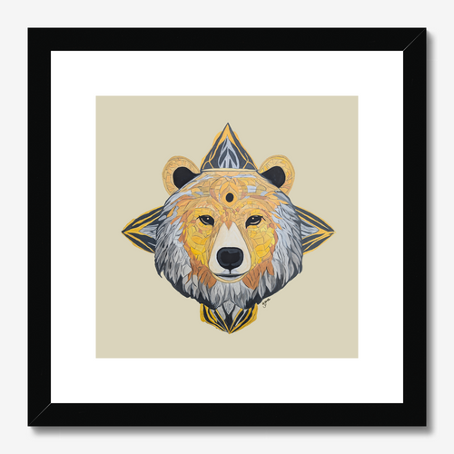 Fine Art Prints - Protection - Bear - Power Animal Collection Monochrome Art by Gemma Jones