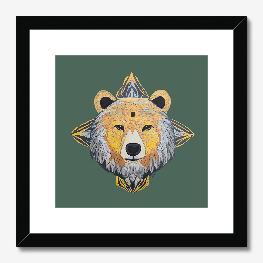 Fine Art Prints - Protection - Bear - Power Animal Collection Monochrome Art by Gemma Jones