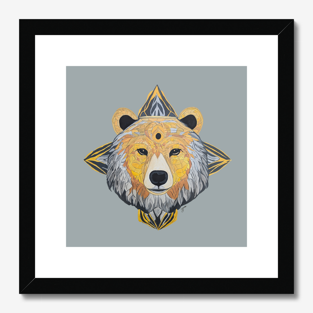 Fine Art Prints - Protection - Bear - Power Animal Collection Monochrome Art by Gemma Jones