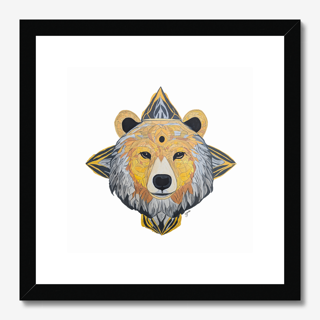 Fine Art Prints - Protection - Bear - Power Animal Collection Monochrome Art by Gemma Jones