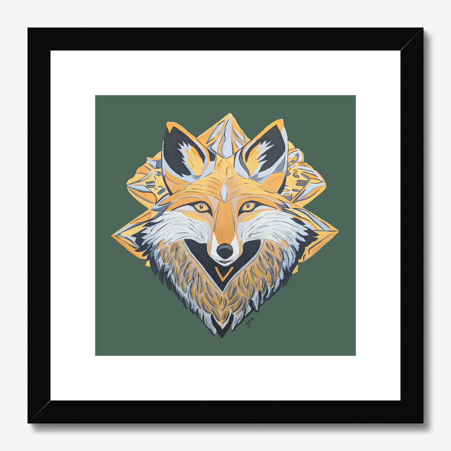 Fine Art Prints-Grace - Fox - Power Animal Collection Monochrome Art by Gemma Jones